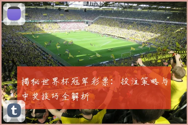 揭秘世界杯冠军彩票:投注策略与中奖技巧全解析
